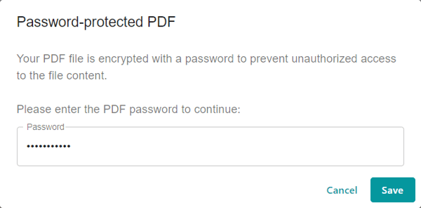 Nouvelle fonctionnalité : Prise en charge des PDF protégés par mot de passe