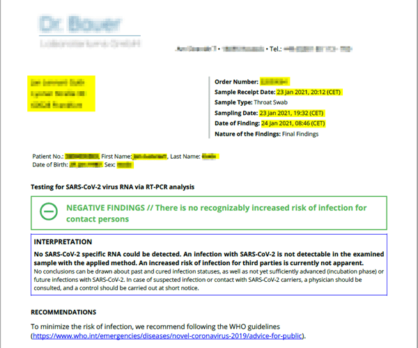Comment générer le résultat du test PCR Covid-19 / les certificats de vaccination ?
