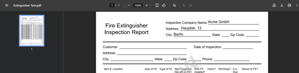 Uma prévia em PDF para download, mesclada com dados do Excel
