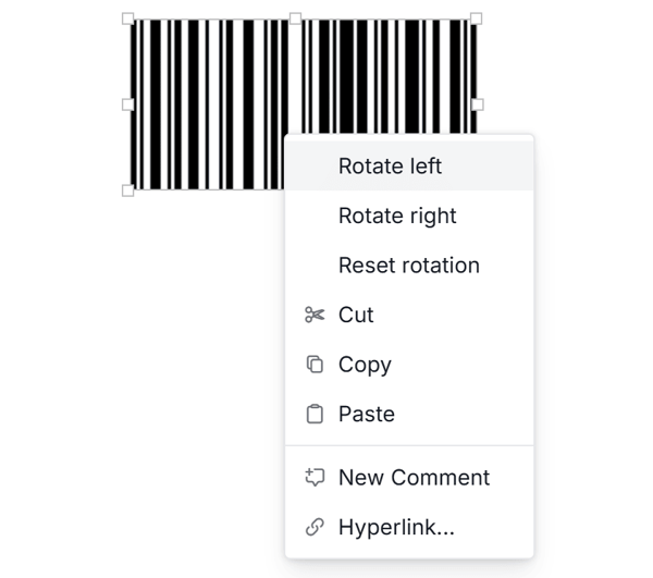 L'option de rotation par clic droit sur une image dans l'éditeur Word de MailMergic