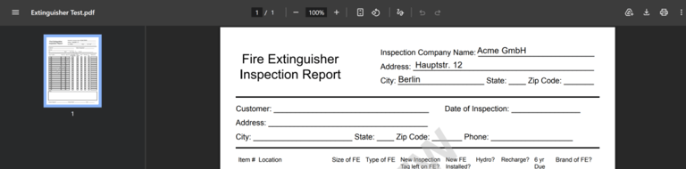 Una vista previa en PDF descargable combinada con datos de Excel